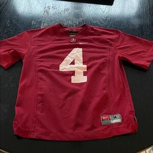 Nike Kids Crimson Short-Sleeve Jersey with White Number 4 -signed by Austin Mack